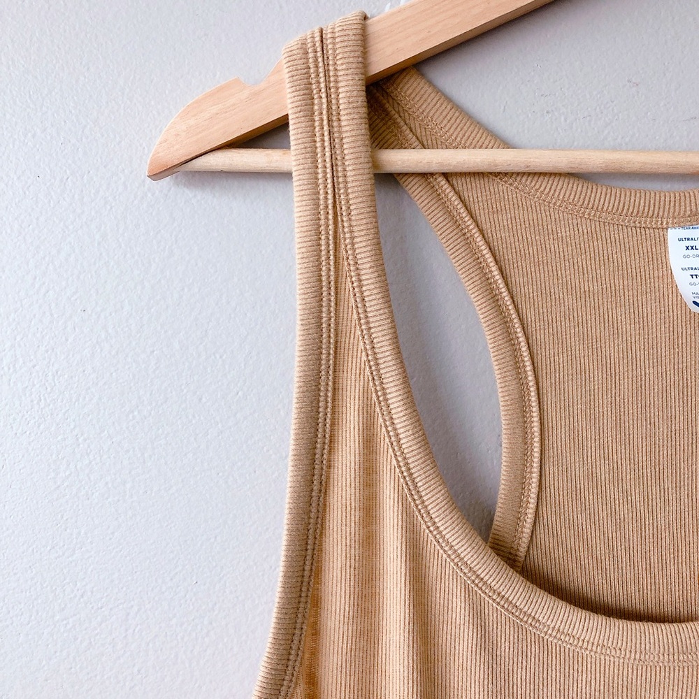 Old Navy tank top UltraLite Rib-Knit Racerback Tank Top Women tan shirt - Picture 5 of 14